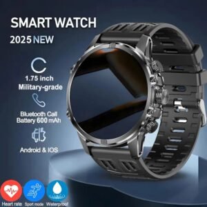 2025 New Rugged Military Smart Watch Men Heart Rate Flashlight IP68 Waterproof Outdoor Sport Tracker Bluetooth Call Smart Watch